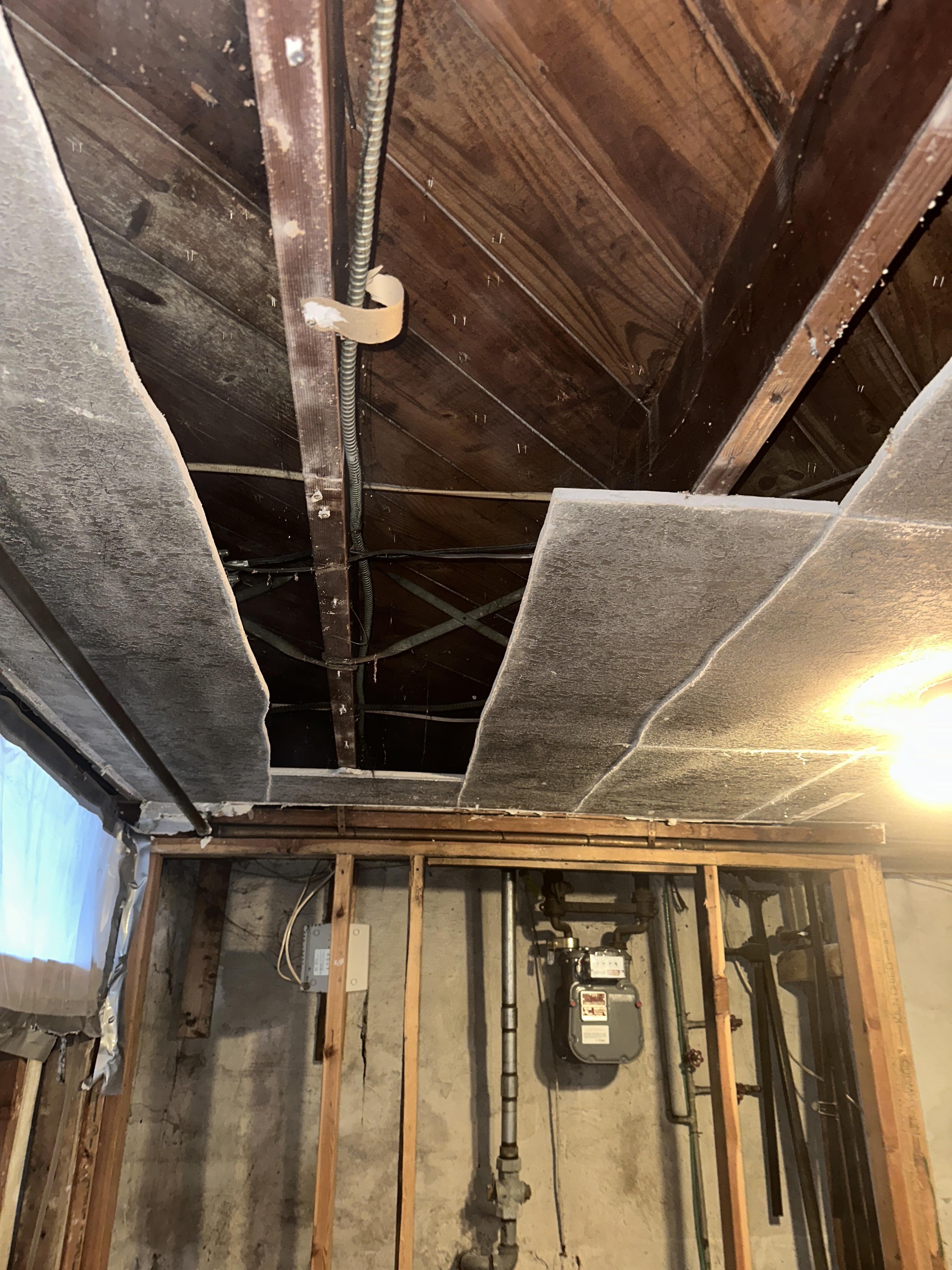 Removing Ceiling Tile with Smoke Damage