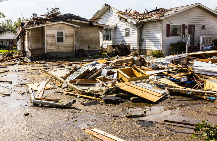 Image of storm-damaged property.